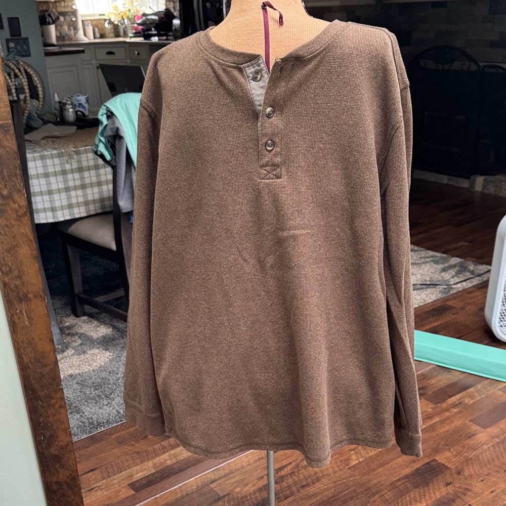 Men's Brown Henley Shirt